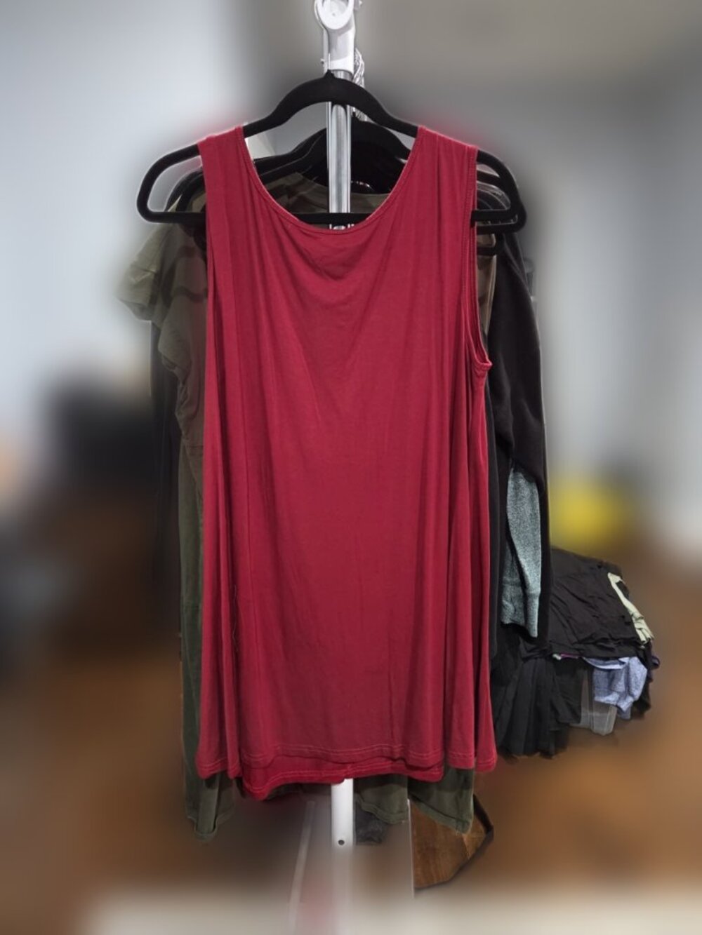 Maroon Sleeveless Tunic Tank — Plus Size 2XL NWOT Soft Stretch